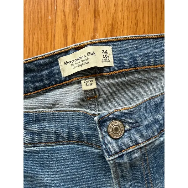 Abercrombie & Fitch Curve Love Ultra High Rise Ankle Straight Jean Size 18 - Image 7