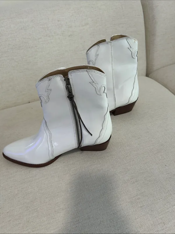 FREE PEOPLE New Frontier Western Boot, White, a size EU40/9.5-10, NWT FLAW - Image 4