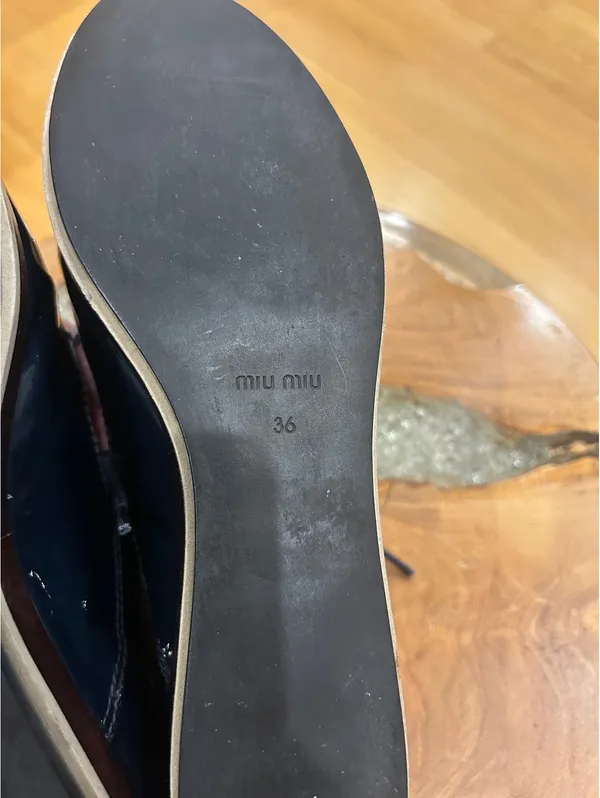 Miu Miu Navy Patent Leather Oxford Shoes Sz36 - Image 7