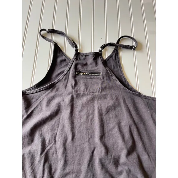 Oufeiya Charcoal Gray Wide Leg Overalls Adjustable Straps Drop Crotch Jumpsuit M - Image 8