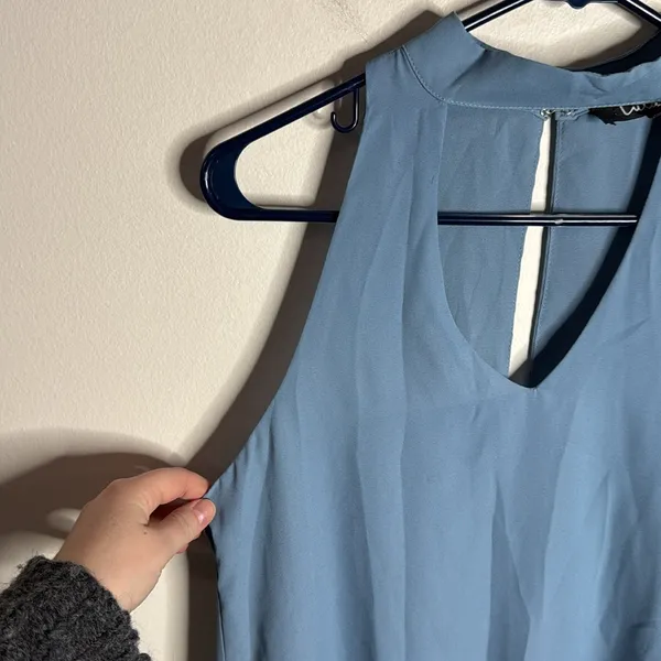 Lulus Groove Thing Light Blue Halter Neck Sleeveless Mini dress size M - Image 6
