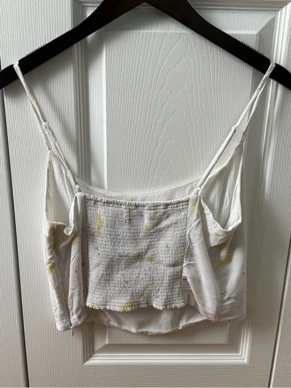 Aritzia Wilfred Basel Bustier Top in White Floral - Image 3