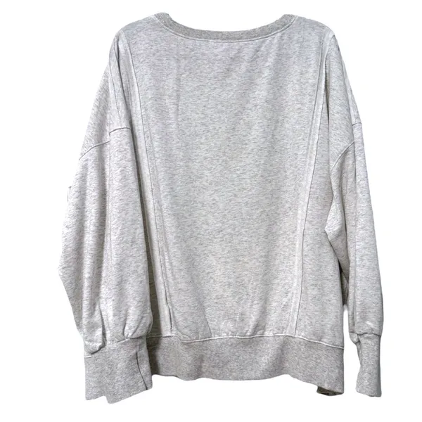 BiBi Pullover‎ Sweatshirt Gray Artsy Love Boho Patchwork Graphic Women XL/XXL - Image 4