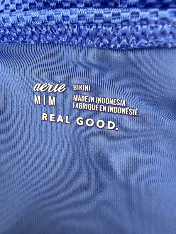 aerie Royal Blue Textured Bikini Bottom - Image 4