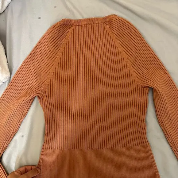 Jonathan Simkhai Jayline Pullover &‎ Bralette Set Ribbed Knit Dawn Size Large Brown - Image 16