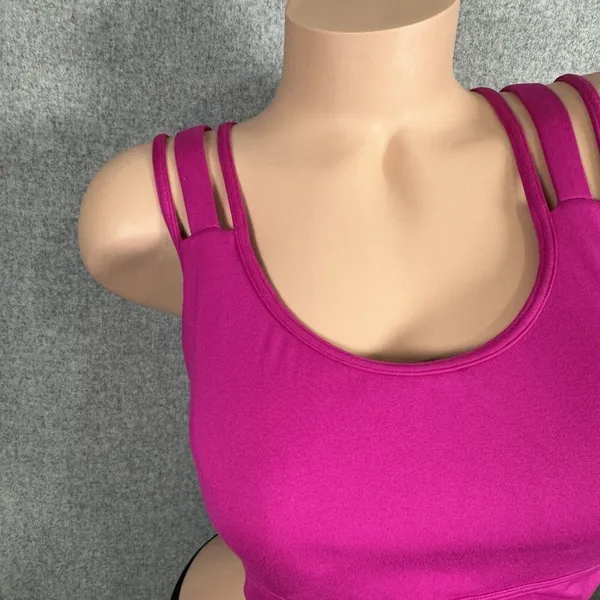 Victoria Sport Large Sports Bra Womens Pink Criss Cross Straps‎ Stretch Scoop - Image 4
