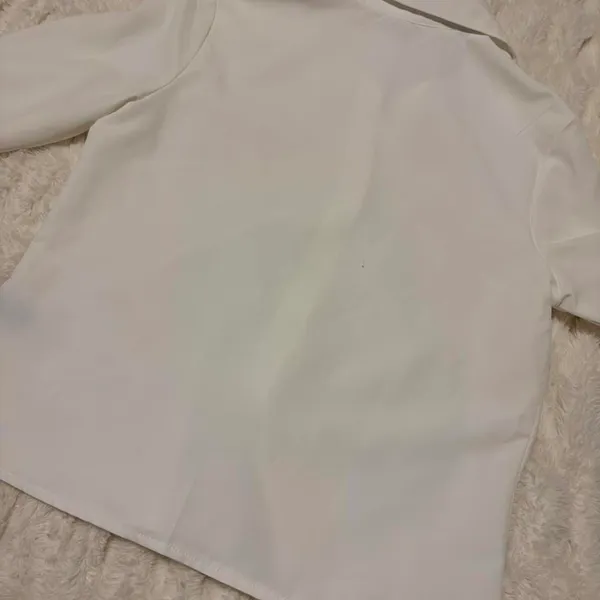 Shein Button Down Shirt with Feather Trim  - Image 5
