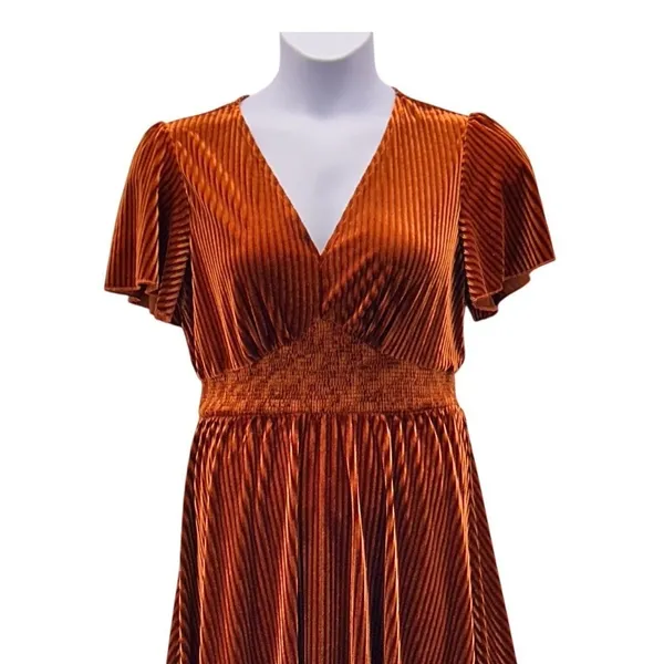 Corduroy Dress Burnt‎ Sienna Medium Orange - Image 2