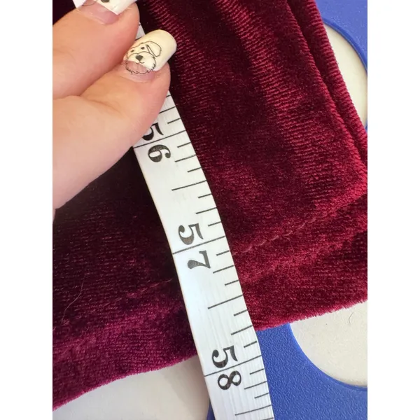 Baltic Born Velvet Maxi Dress Women Size L Burgundy V Neck Long Sleeve Formal - Image 6