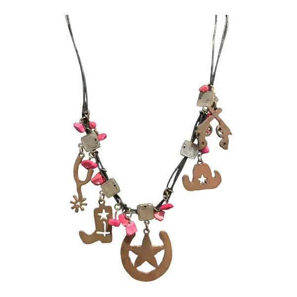 Western Cowgirl Charm Necklace Boots Hat - Image 2