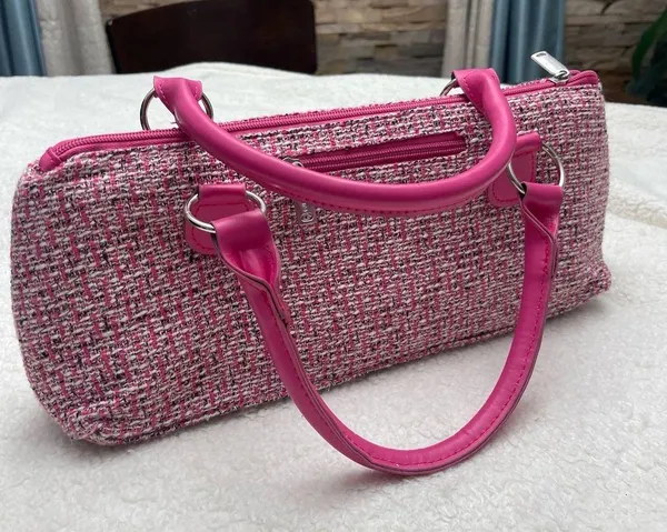 Wine pink clutch tweed design - Image 2
