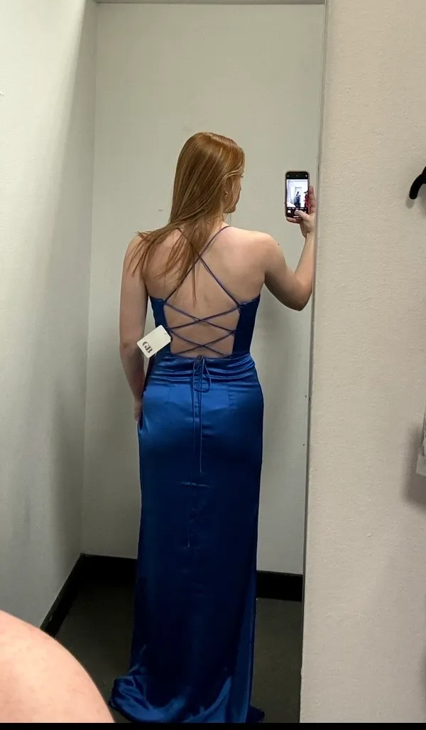 Dillard's Prom Dress Blue Royal Formal - Image 2