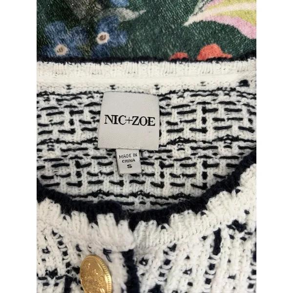 Nic+Zoe tweed sweater jacket size small - Image 10