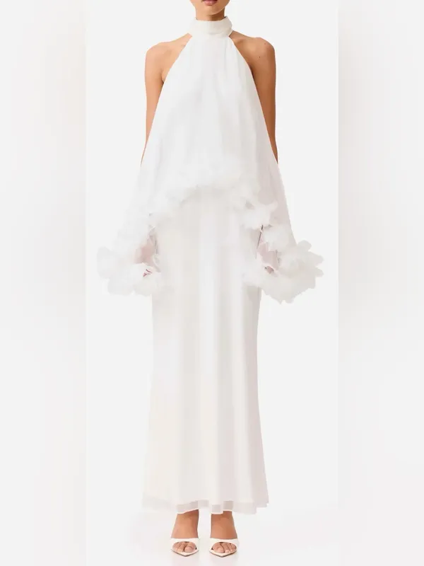 NEW ELLIATT Poppy Tiered Sleeveless white Gown sz XL - Image 4