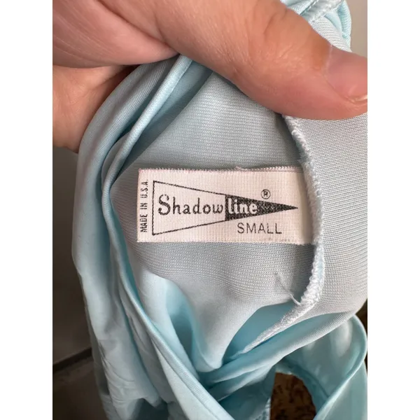 Shadowline Nightgown Womens Small Blue Excellent Vintage Sleeveless Nylon USA - Image 3