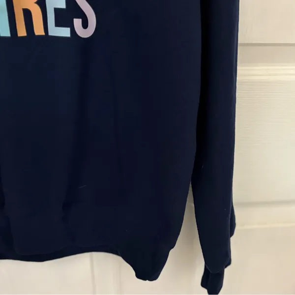 Gildan Fall Themed Screen Print Crewneck Sweatshirt in Navy - Image 6