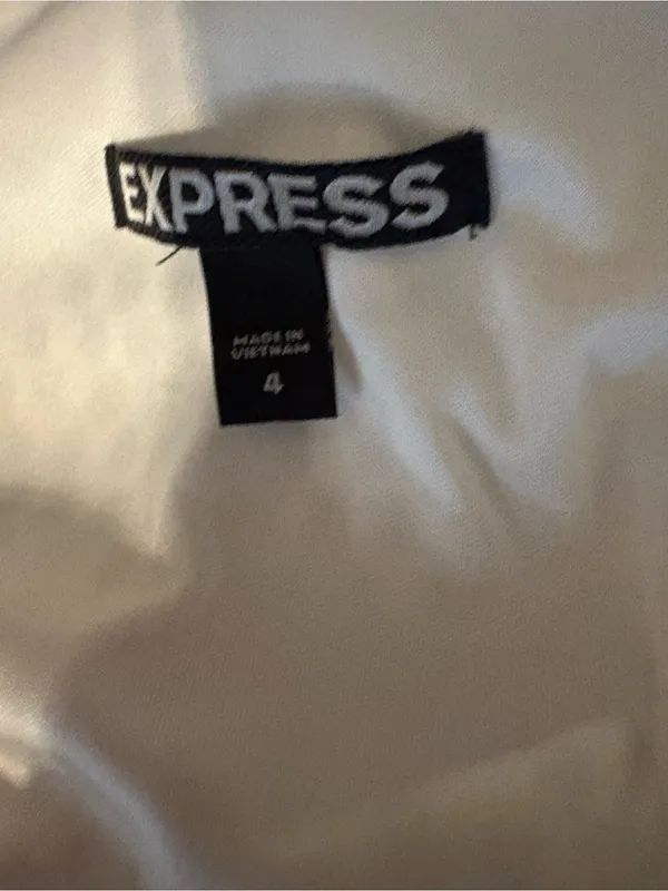 Express Black and White Polka Dot Sleeveless Fit & Flare Dress - Image 2