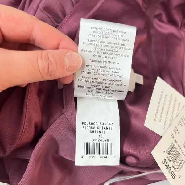 David's Bridal NWT Chianti High Neck Mesh Bridesmaid Dress Size 16 - Image 11