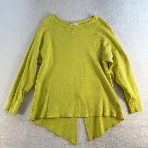 We The Free People Womens Small Amelia Tunic Thermal‎ Oversized Split Back Green - Image 3