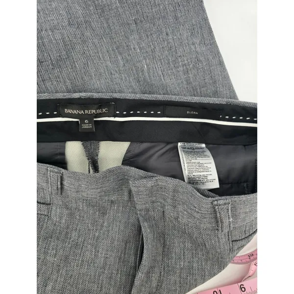 Banana Republic Dress Pants Womens 6 Gray Sloan Skinny‎ Ankle Mid Rise Stretch - Image 3