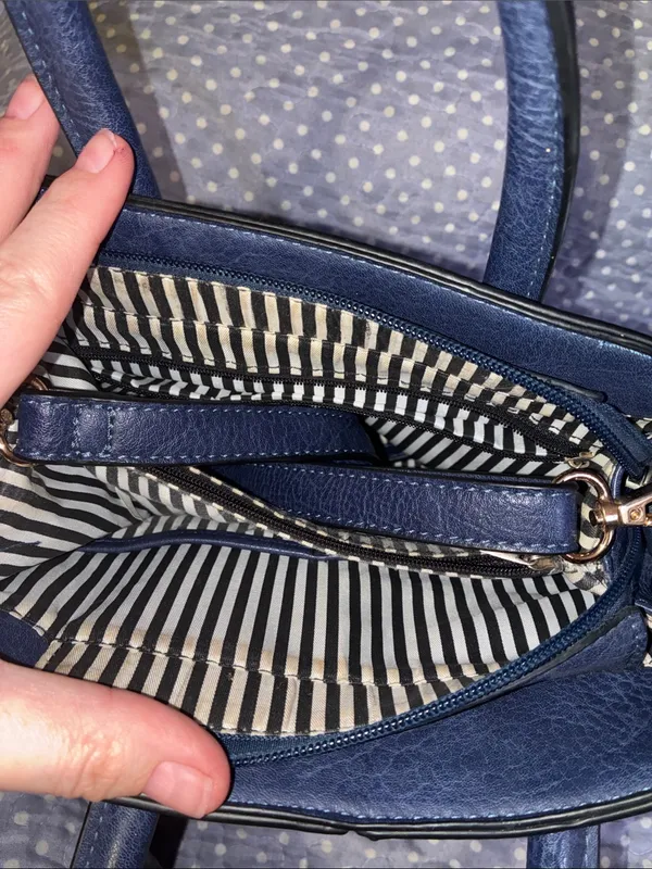 Classic Navy Blue Nautical Top-Handle Crossbody Bag Purse - Image 10