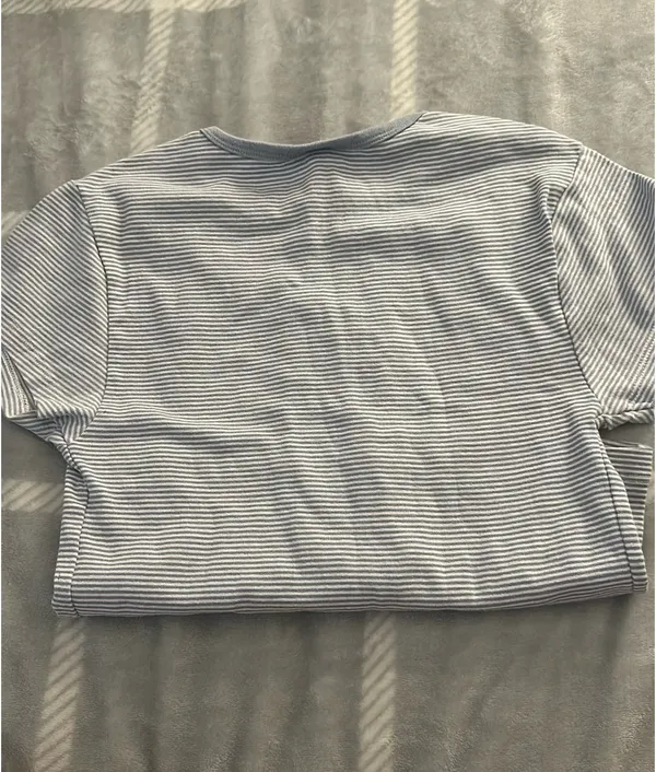 Striped Baby Tee Gray Size M - Image 2