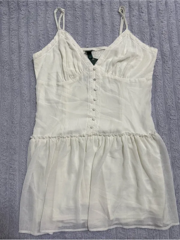 wild fable Ivory Button-Front Slip Dress - Image 3