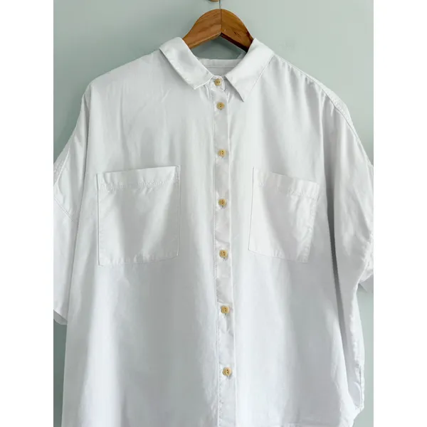 Madewell | White Cotton Courier Oversized Button-Down Shirt | Sz XXL - Image 5