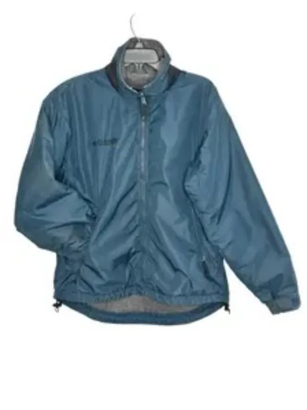 Vintage Columbia Fleece Lined Jacket Sz S Blue Nylon Bomber Jacket - Image 2
