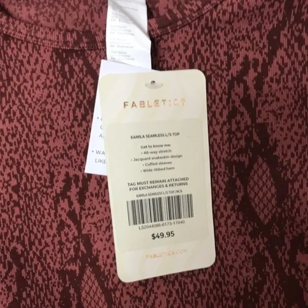 Fabletics Women's Kamila Seamless Long-Sleeve Athletic Top Snakeskin Medium‎ - Image 8