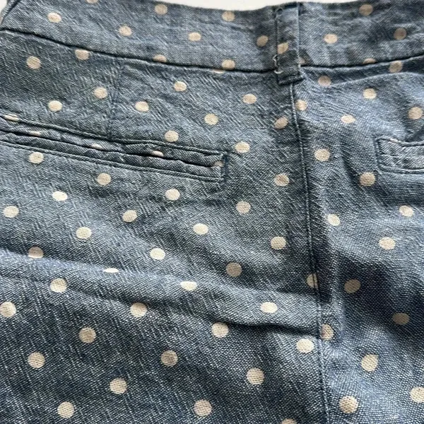 Old Navy Blue Polka Dot Linen Mid Rise Shorts Sz‎ 2 - Image 3