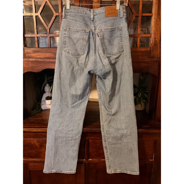 Levis Ribcage Straight Ankle‎ Jeans Womens 26 Light Wash Distressed - Image 3