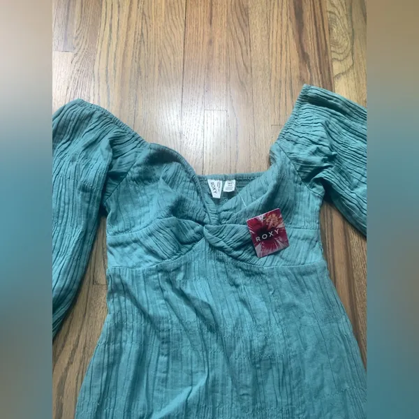 NWT Roxy moonlight shorts solid mineral blue small dress - Image 3