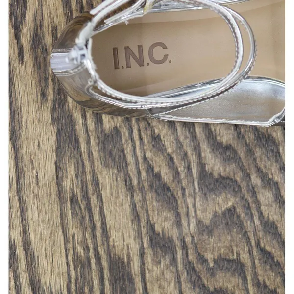 INC International Concepts Womens Valan Triple-Strapped Flats Silver Gray 9M - Image 9
