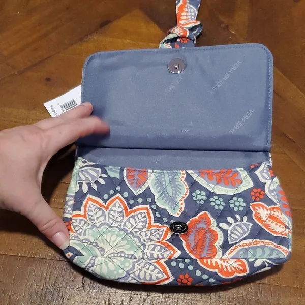 Vera Bradley Blue and Red Floral Mini Bag - Image 4