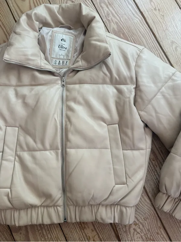 Abercrombie & Fitch Ultra Collection Vegan Leather Puffer Jacket - spot on back - Image 2