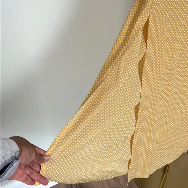 miami Mustard Polka Dot Button-Front Maxi Skirt - Image 4