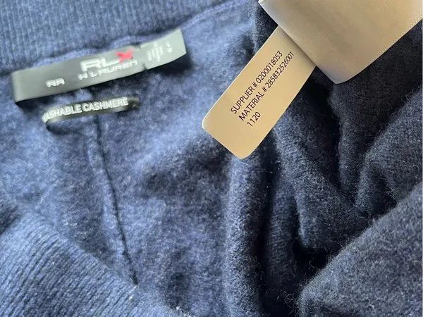 Ralph Lauren RLX Washable Cashmere Jogger Pants Blue with white accent Size L - Image 4