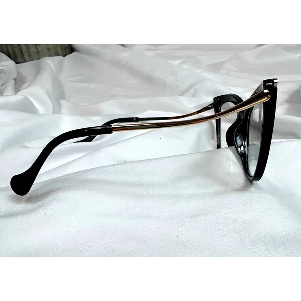 Chic Elegant Gold Detailed Clear Lens Black Frame Glasses - Image 8
