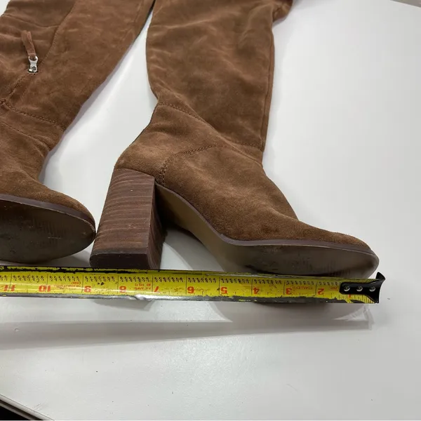 Steve Madden Women 8 Brown Leather Suede Novela Over The Knee Chunky Heel Boots - Image 8