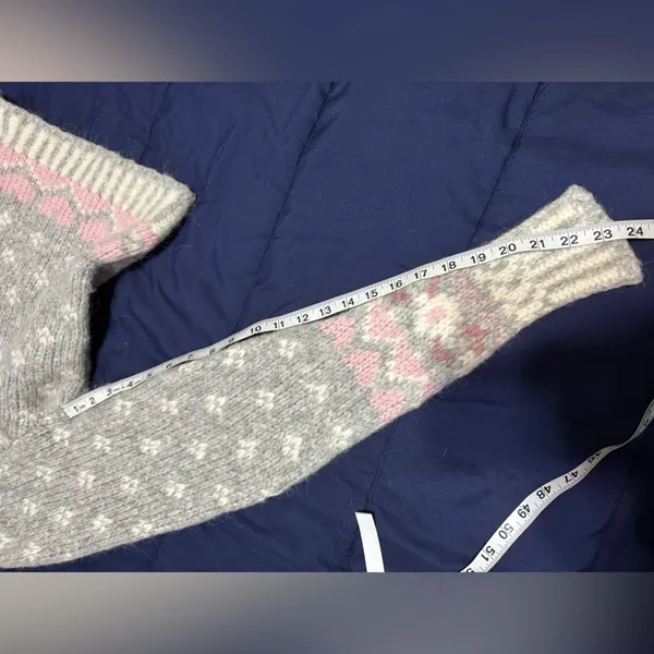 LoveShackFancy Rosie Pointelle Grey/GrayAlpaca Wool Pullover Sweater (S) - Image 10