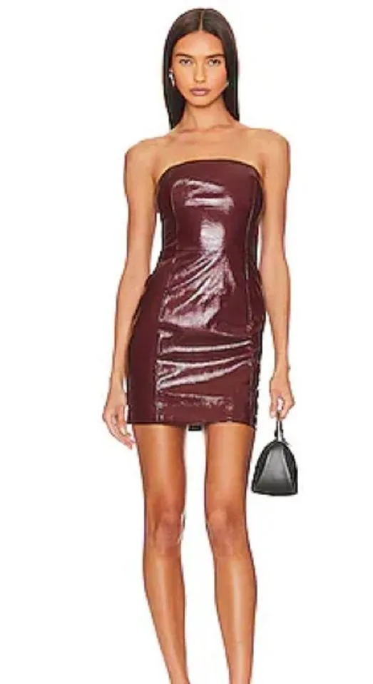 AMTIOUS burgundy leather strap dress 🌷 - Image 2