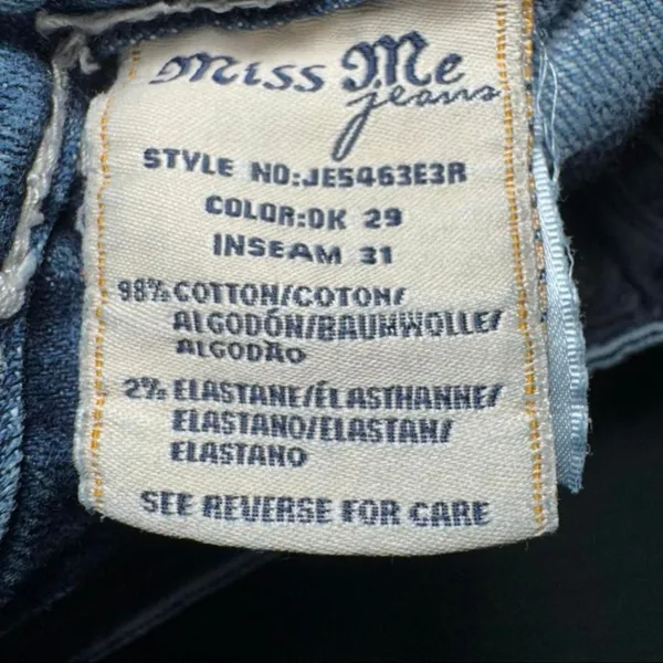 Miss Me Jeans Women 31 Easy Boot DK29 Rhinestone Embellished Flap Pockets JES463 - Image 4