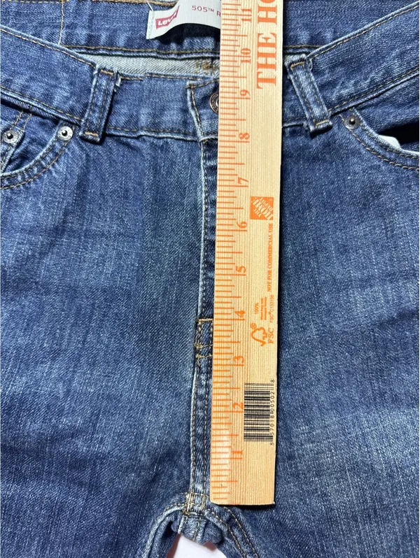 Levi's 505 Regular Fit Classic Blue Denim Jeans - Image 5