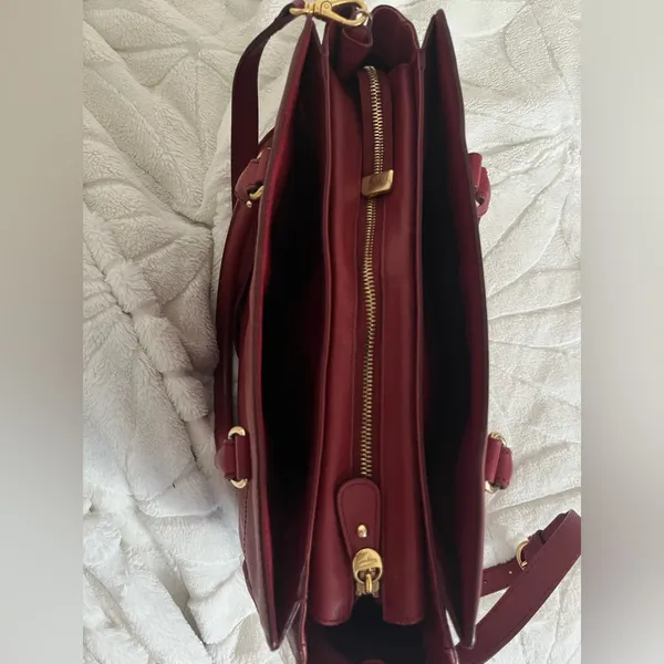 Salvatore, Ferragamo burgundy leather hand bag - Image 8