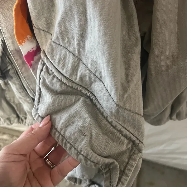 Free People Green Utility Jacket Size Small - Image 3