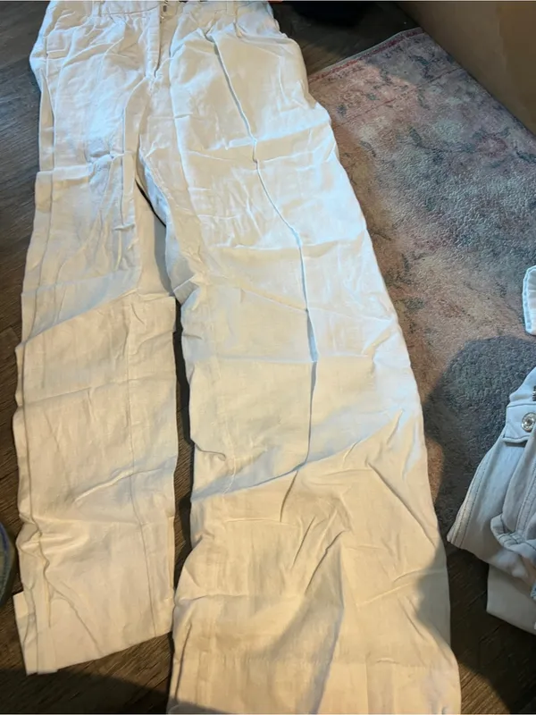 Abercrombie White Wide-Leg Women's Pants - Image 9