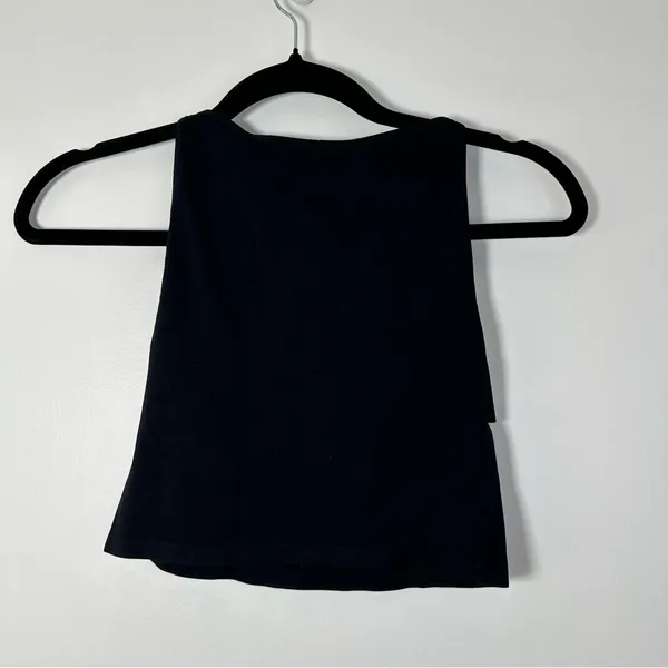 Free People Intimately Women’s Black Cropped Tank Low Sides Size XS/S - Image 2