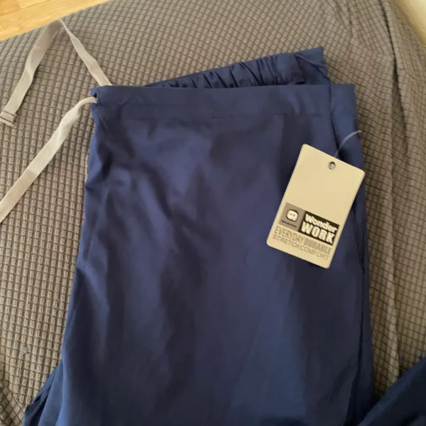 WonderWink WonderWORK Unisex Drawstring Cargo Pant in Galaxy Blue - Image 3