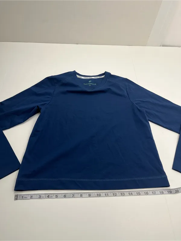 Tuckernuck T-Nuck Sport Navy Blue Long Sleeve Jersey Top Shirt Tee Womens Small - Image 7